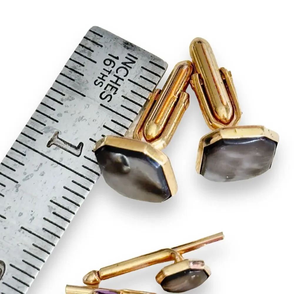 Vintage 60s Lot of 9 Swank Gold Silver Tuxedo Cufflinks & Pipestem Shirt Studs